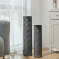 thumbnail image 5 of Sziqiqi Black Modern Floor Vase Set of 2: 27.6 & 21.7 Inch Textured Metal Vases, Tall Decorative Vases for Home, Rustic Woven Design Indoor Plant Containers, 5 of 12