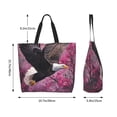 thumbnail image 7 of Ratiio Flower Bald Eagle Print Reusable Grocery Bags - Washable, Foldable, Packable Tote, Large Handles, Heavy Duty, Zippered Top Pouch, 7 of 7