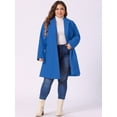 thumbnail image 3 of DARING DIVA Women's Plus Size Elegant Notched Lapel Trench Coat 4X Royal Blue, 3 of 6