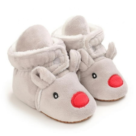

Xmarks Baby Boys Girls Christmas Xmas Shoes Anti-Slip Warm Crib Booties