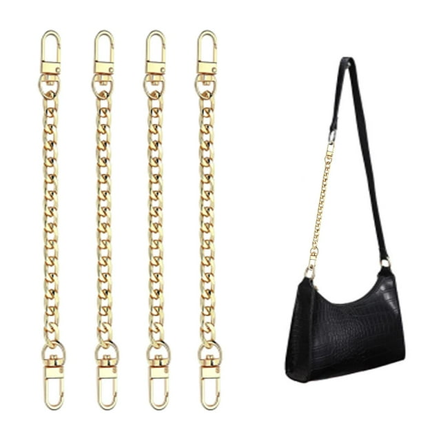 4 piezas correa de cadena de monedero 7,9 pulgadas DIY correa de cadena plana correa de bolso extensor asa bolsa accesorios dijes decoración para mone Oro Macarena Correa de cadena de monedero