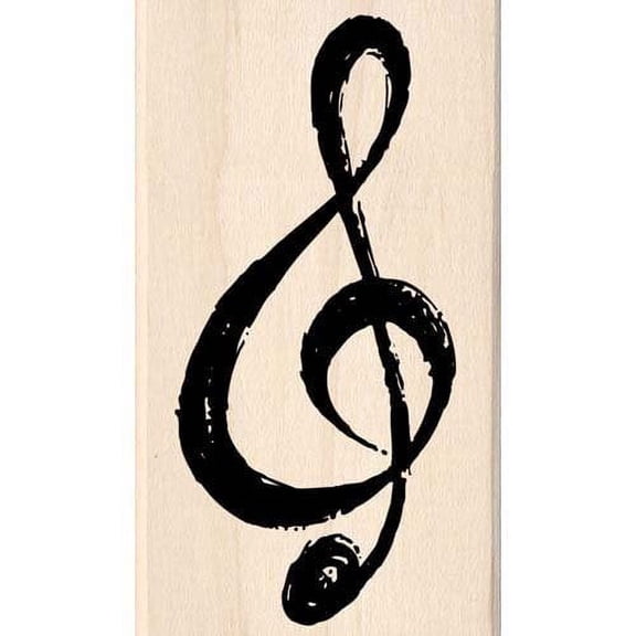 TREBLE CLEF Wood Mounted Rubber Stamp InkaDinkaDo