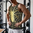 thumbnail image 5 of Yiaed Gold Spider On The Web Print Mens Compression Shirt Slimming Body Shaper Vest Workout Tank Tops Abs Abdomen Undershirts-Small, 5 of 7