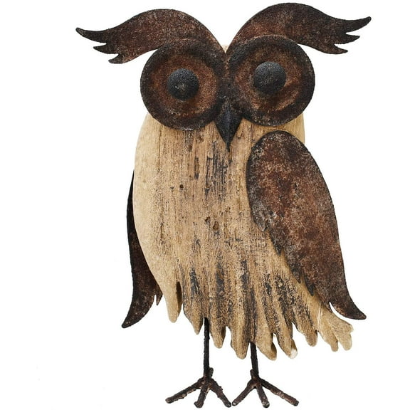 Wood Bird Figurine Home Decor Accent, Rustic Bird Statue Tabletop Decoration Owl Decor for Living Room Bedroom Office Decoration, Abstract Bird Figurine Spring Summer Autumn Decor (Rust Color B)