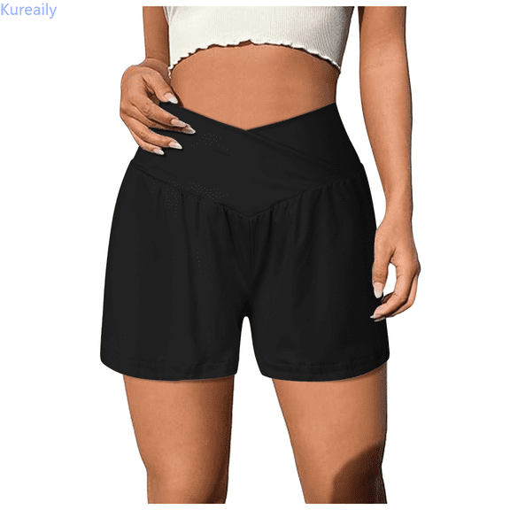 Kureaily Women's High Waisted Running Shorts Lined Workout Athletic Short
