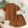 thumbnail image 4 of Nwiuh Toddler Baby Boys Clothes Summer Outfits Polo Shorts Set 2Pcs Boys Clothing Sets 12 Month-5T Coffee for Size 6-9 Months, 4 of 4