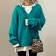 thumbnail image 1 of Puntoco-suéter de manga larga para mujer, top con cuello en V de Color sólido, suéteres de punto sueltos informales, blusa, liquidación de Navidad Puntoco Puntoco-984, 1 of 8