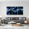 thumbnail image 4 of 3 Piece Abstract Wall Art Blue Clouds Paintings Lnk Wall Decor Smoke Poster Modern Artwork Picture HD Canvas Print,Framed for Living Room Bedroom Bathroom, 12"x16"x3 Panels, 4 of 7