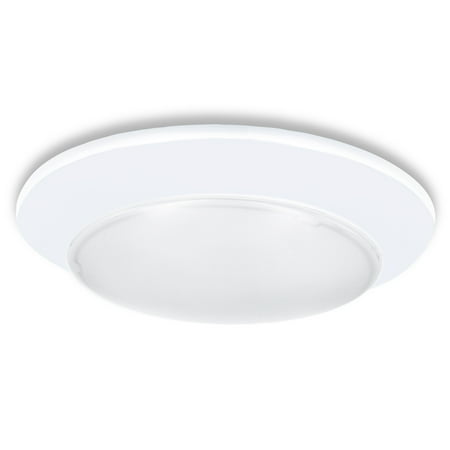 

Maxxima 7.5 in. Flush Mount LED Disk Light Ceiling Fixture Warm White 3000K 900 Lumens Dimmable Dome Closet Light