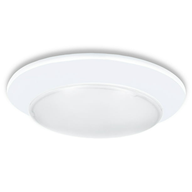 Maima 7 5 In Flush Mount Led Disk Light Ceiling Fixture Warm White 3000k 900 Lumens Dimmable Com - Disk 8 Wide Nickel Round Led Indoor Outdoor Ceiling Light