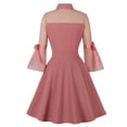 thumbnail image 3 of Womens Halloween Costumes 2024 Cosplay Gothic Dresses Women Party Color Long Sleeve Retro Dress Gothic Flare Sleeve Stitching Dress, 3 of 5