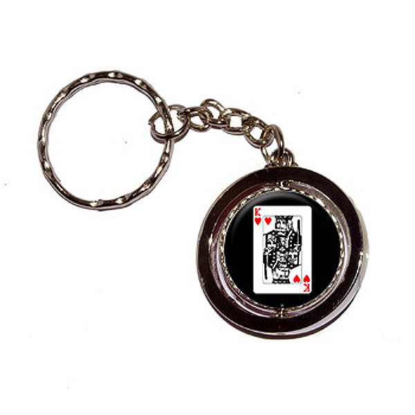 King of Spades Playing Card Chrome Keyring Picture Both Sides Choose a Design 