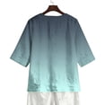 thumbnail image 5 of Jsaierl 3/4 Sleeve Cotton Linen Womens Tops Plus Size Button Up V Neck Shirts Fashion Graphic Ladies Blouses Flowy Vacation Tunic Top S-2XL, 5 of 7