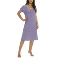 thumbnail image 5 of Valcatch Women's Nightgowns Square Neck Short Sleeve Sleep Shirt Loose Comfy Pajamas, 5 of 6