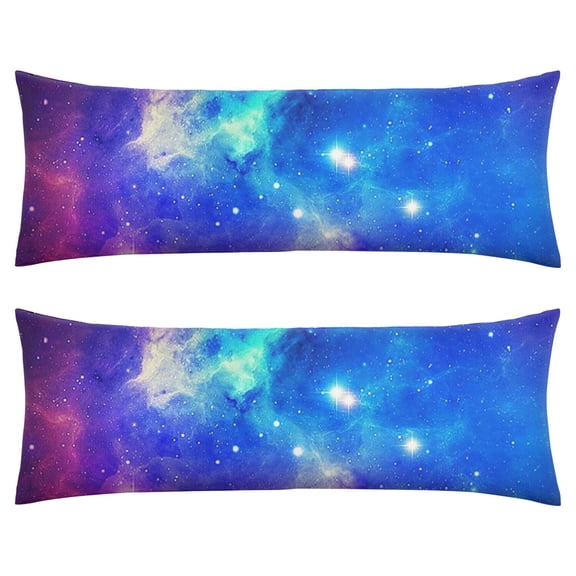 Galaxy Print Body Pillow Case 20x54 - Breathable Outer Space Planet Design with Hidden Zipper for Comfortable Sleep