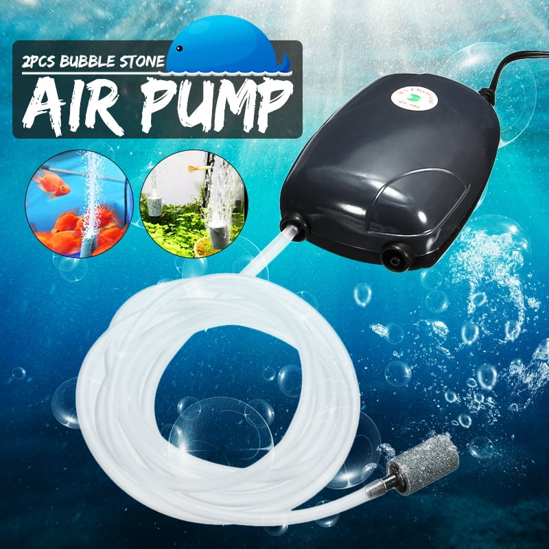 DANXQ Aquarium Fishing Tank Oxygen Air Bubbles Pump AC&DC Function Ultra Silent High Energy Efficient rechargeable 2200 MAH Battery With 2 Air stone And Portable clip 