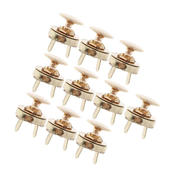10 Set Metal Magnetic Fasteners Button Sewing Buttons Round for Handbag Purse Jewelry 14mm Gold