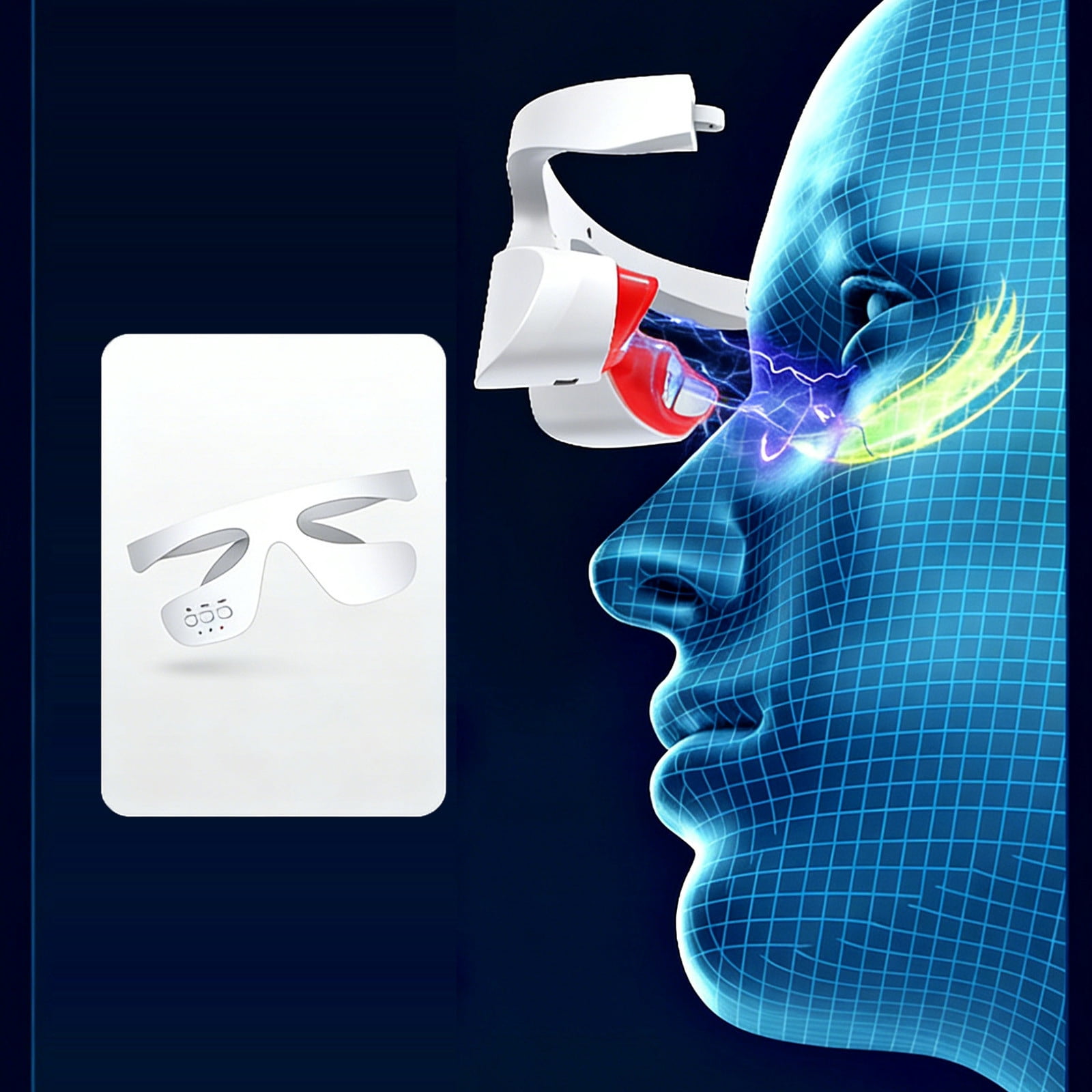 Under Eye Red Light Therapy Glasses, Eye Massager Devices for Relieve Eye Bag, Reducing Dark Circles and Puffiness, Smoothing Fine Lines, Red-Light & Heat & Mood & Sleep Enhancement