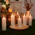 thumbnail image 3 of Pure White Flameless Candles, Battery Operated Candles, Acrylic Flickering LED Pillar Candles with Remote Control and Timer, 3D Wick, Yellow and Blue Glow, D2.2 xH5 6" 7", Set of 9, 3 of 7