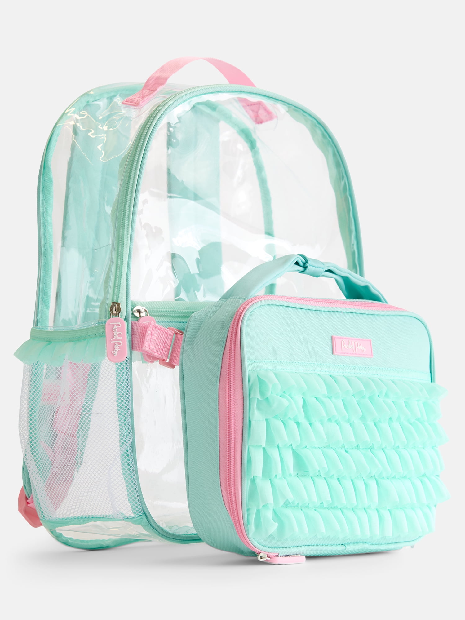 Packed Party Girls Ruffles Clear Backpack and Lunch Box Set