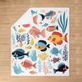 thumbnail image 2 of Boys Girls Ocean Fish Flannel Fleece Throw Blanket Twin 60"x80" Sealife Fuzzy Blanket Kids Cute Cartoon Fish All Season Bed Blanket Nature Marine Animal Teens Plush Blanket Utra Soft Bed Set, 2 of 6