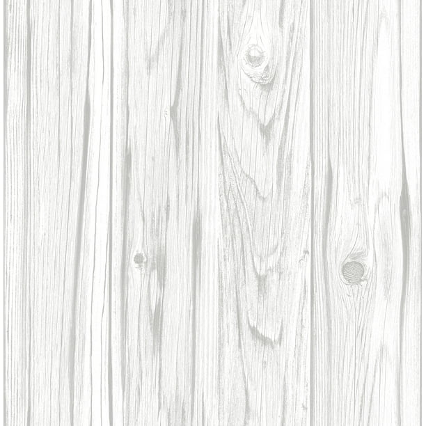 InHome White Barnwood Peel & Stick Wallpaper, 