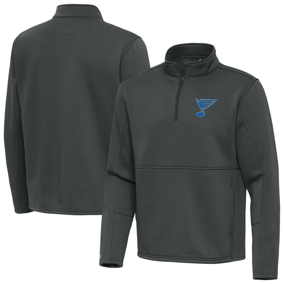 Men's Antigua Pewter St. Louis Blues Twist Quarter-Zip Pullover Jacket