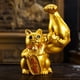 thumbnail image 2 of Escultura creativa de gato de la suerte, gato del dinero que da la bienvenida al Feng Shui, novedad grande A-Oro Izquierdo, 2 of 9