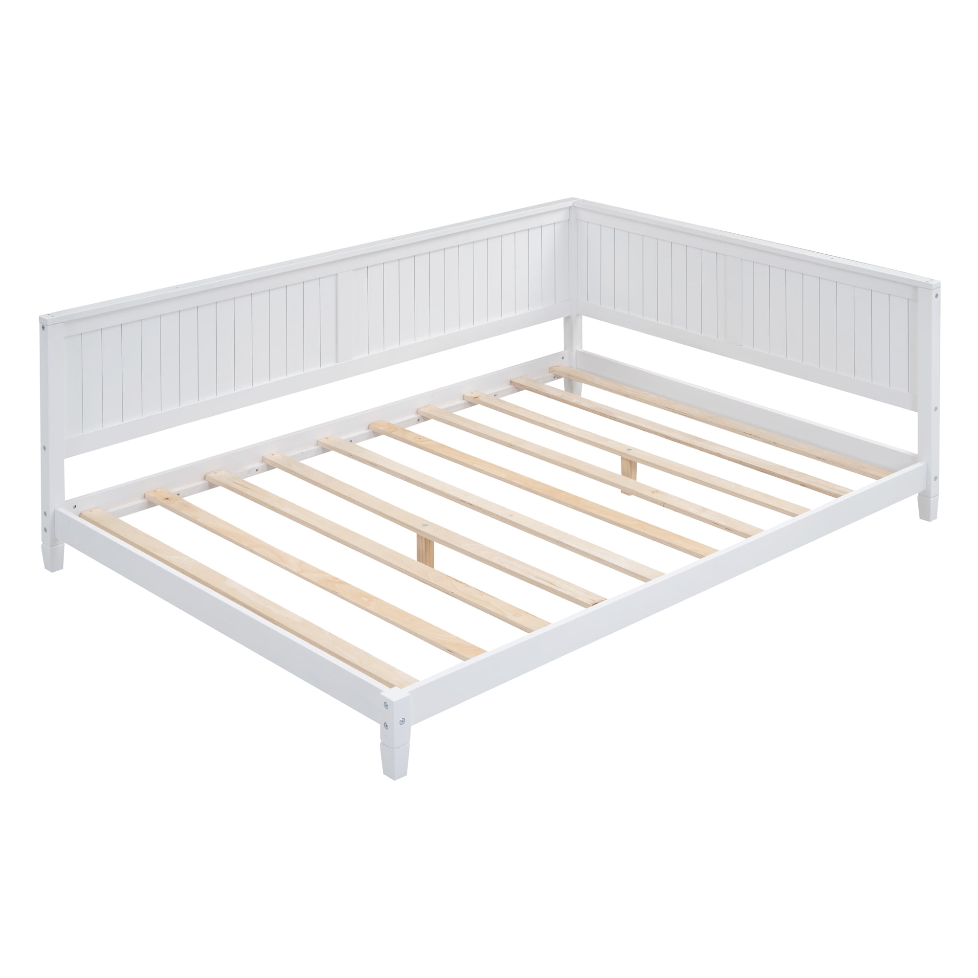 Aukfa Full Size Daybed, Wood Sofa Bed, White
