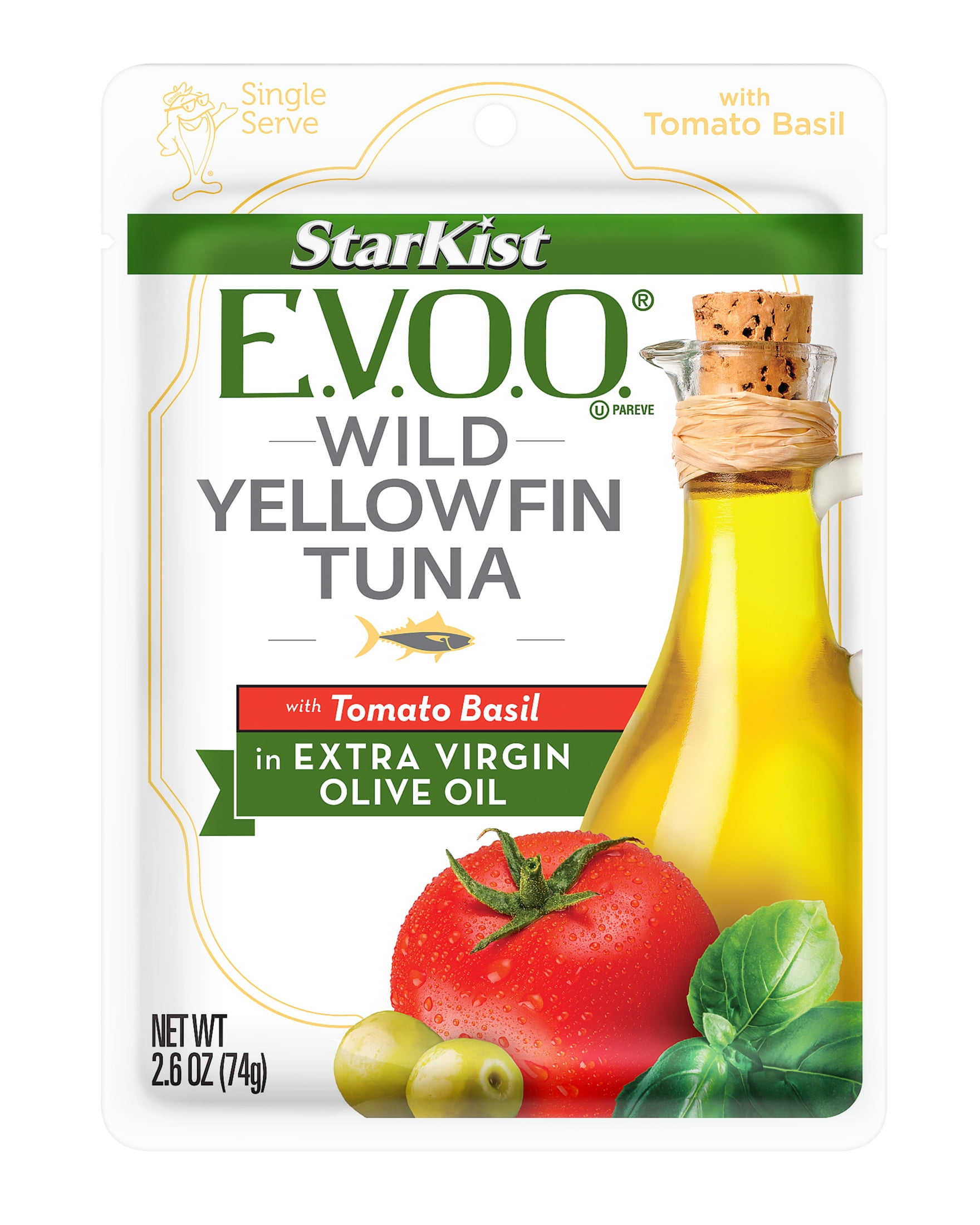 (24 pack) StarKist EVOO Wild Yellowfin Tuna with Tomato Basil, 2.6 oz Pouch