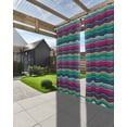 thumbnail image 3 of Green Pink Blue Ombre Outdoor Curtains for Patio, Vintage Moire Striped Privacy Drapes Grommet Waterproof Outside Curtains for Porch/Cabana/Balcony 54"x 95", 1 Panel, 3 of 9