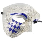 Xfvqtps Mardi Gras Mask for Men Masquerade Masks One Eye Half Face Carnival Mask for Makeup Performance Ball Party Blue
