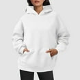 thumbnail image 4 of Essentials Hoodies for Women 2025 Long Sleeve Plain Oversized Hoodie with Pockets Hooded Sweatshirt Women Pullover, 4 of 6
