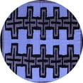 thumbnail image 1 of Ahgly Company Machine Washable Indoor Round Abstract Blue Modern Area Rugs, 8' Round, 1 of 4