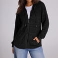 thumbnail image 4 of Suéteres para Mujer, Sudaderas de Punto de Larga con Cremallera, Sudaderas Acanaladas, Sudaderas Casuales Holgadas con Bolsillo. Negro M, 4 of 9