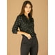 thumbnail image 3 of Blusa de estrellas con lunares brillantes dorados de manga larga metálica vintage para mujer Negro S, 3 of 6