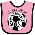 thumbnail image 3 of Inktastic Id Rather Be Playing Soccer Boys or Girls Baby Bib, 3 of 4
