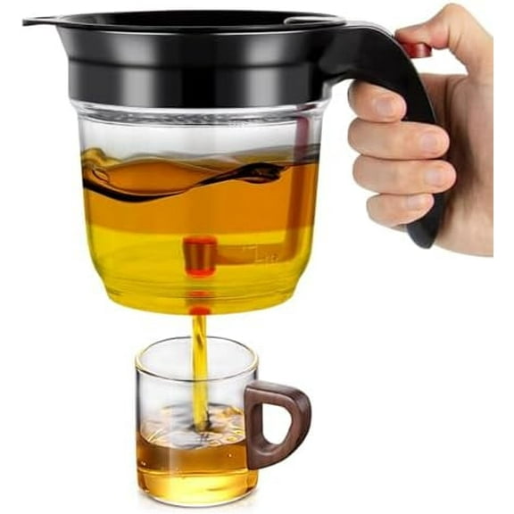 Fat Separator with Strainer and Bottom Release 33 oz Gravy Grease Separator for Cooking Healthier Gravy