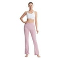 thumbnail image 5 of Pink Flare Yoga Pants for Women, V Crossover High Waisted Flare Workout Pants, 5 of 7