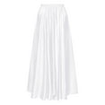 thumbnail image 4 of Zaldita Womens Satin Ruffle Maxi Skirt Full Circle Swing Long Belly Dance Skirt White 80cm, 4 of 6