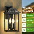 thumbnail image 2 of 2-Light Outdoor Wall Sconce, Modern Black Exterior Light with Tempered Glass, Waterproof, Bulbs Included, 2 of 6