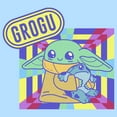 thumbnail image 2 of Men's Star Wars: The Mandalorian Cute Grogu Colorful Graphic Tee Light Blue 2X Large, 2 of 4