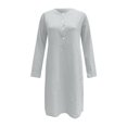 thumbnail image 5 of Women's Casual Button Dress Elegant Loose Fit Comfortable Linen Midi Shirt Dress with Pockets for Home Travel Spring Summer Autumn Womens Casual Trendy Midi Dresses, 5 of 5