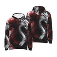 thumbnail image 6 of Bingfone Cool Black And White Dragon Men's Drawstring Hoodie Long Sleeve Pocket Sweatshirts-Large, 6 of 6