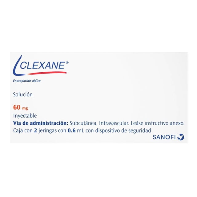 Clexane 60 mg solución inyectable 2 pzas de 0.6 ml c/u
