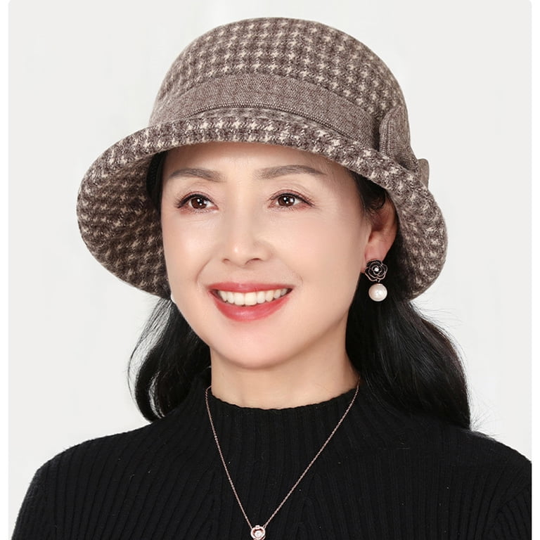 Winter Cloche Bucket Hat for Women Wool Elegant Dress 1920s  display picture 1