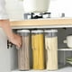 thumbnail image 5 of Frasco hermético alto y transparente con tapa para almacenar alimentos | Recipiente de plástico para despensa (1 pieza) para espaguetis, harina, cereales, café y arroz | 30 cm para organizar la, 5 of 6