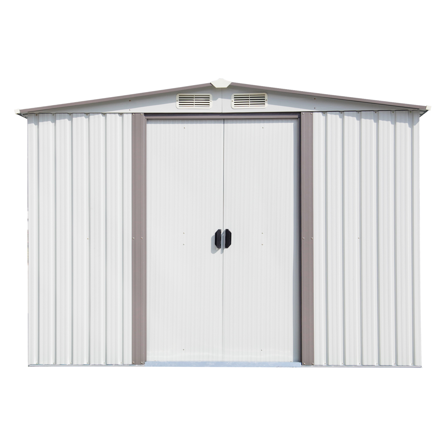 kinbor 8' x 8' outdoor steel garden storage utility tool