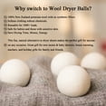 thumbnail image 5 of Wool Dryer Balls Organic XL 6 Balls per Pack by Loaddvni, Save Time,Money,Energy., 5 of 7