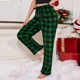thumbnail image 2 of Dakiuu Family Matching Buffalo Plaid Fleece Pajama Pants Soft Cozy Loungewear Bottoms for Women Men Kids Toddler Elastic Waist Wide Leg Sleep Pants Holiday Casual Home Wear, 2 of 8